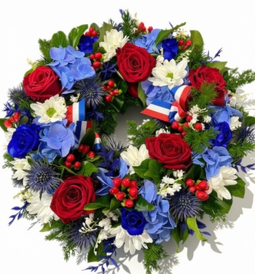 Loose Wreath   Red, White & Blue
